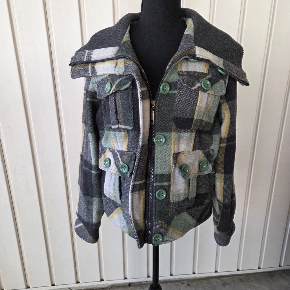 Sugarcoat Inc Wool Blend Jacket Button Zip Size M